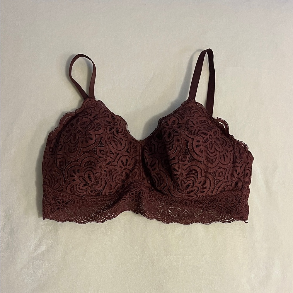 Aerie Lace Bralette in Burgundy